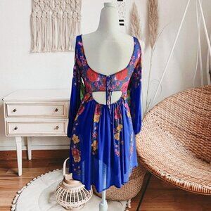 Free People 'Penny Lover' Bohemian Cold Shoulder Cutout Flowy Dress